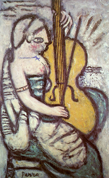 Mujer con violón - Ginés Parra - estudio-53