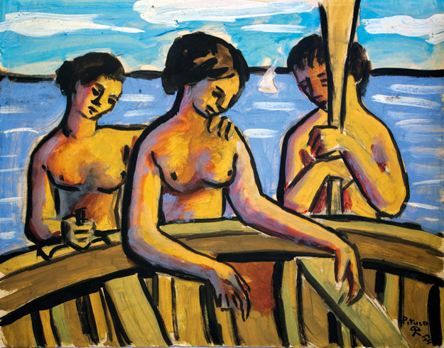 Mujeres junto a la barca -  Pituco - estudio-53